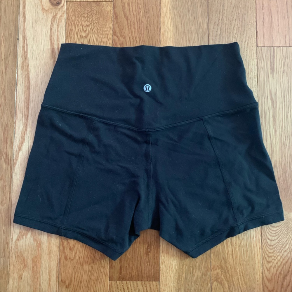 Lululemon black high rise, 2” short, womens 8